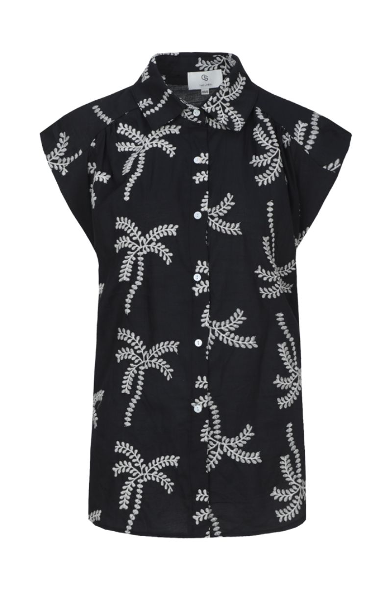 Lusanna Blouse Black/Sand bij Feliz | Hoogzomercollectie